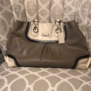 Gray leather Coach bag